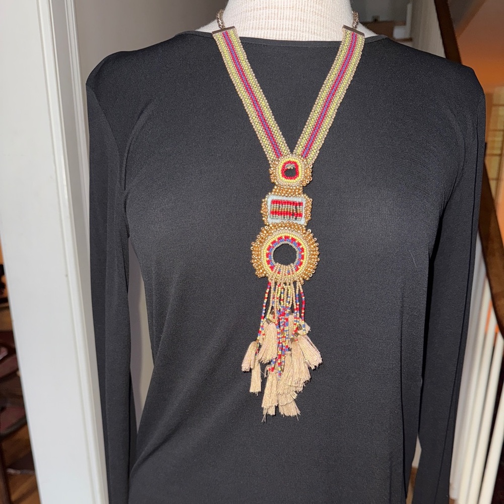 Colorful Gold Beaded Necklace